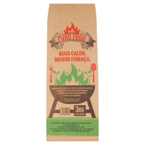 CARVÃO PURO FOGO PACOTE 3KG - PURO FOGO
