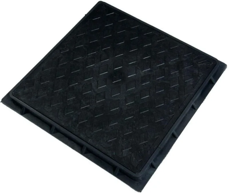 Tampão Ralo Grelha Quadrado Odem com Aro Simples Preto 60x60cm - Odem
