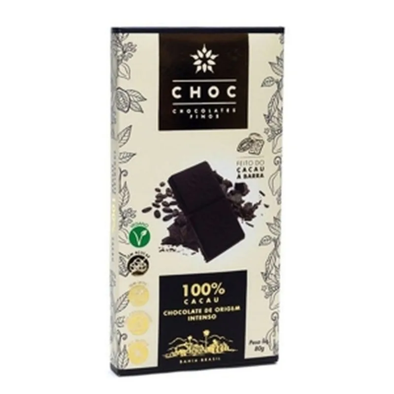 Chocolate Choc Finos 100% Cacau Intenso Barra 80g