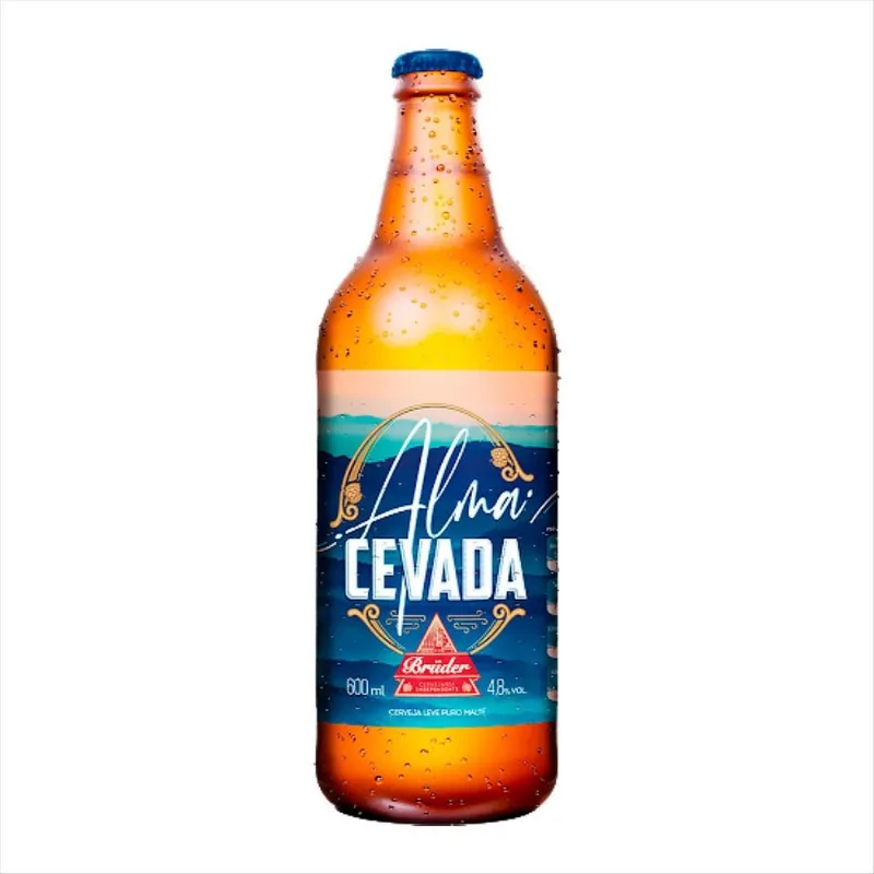 Cerveja Brasileira Brüder Alma Cevada Lager Puro Malte Garrafa 600ml