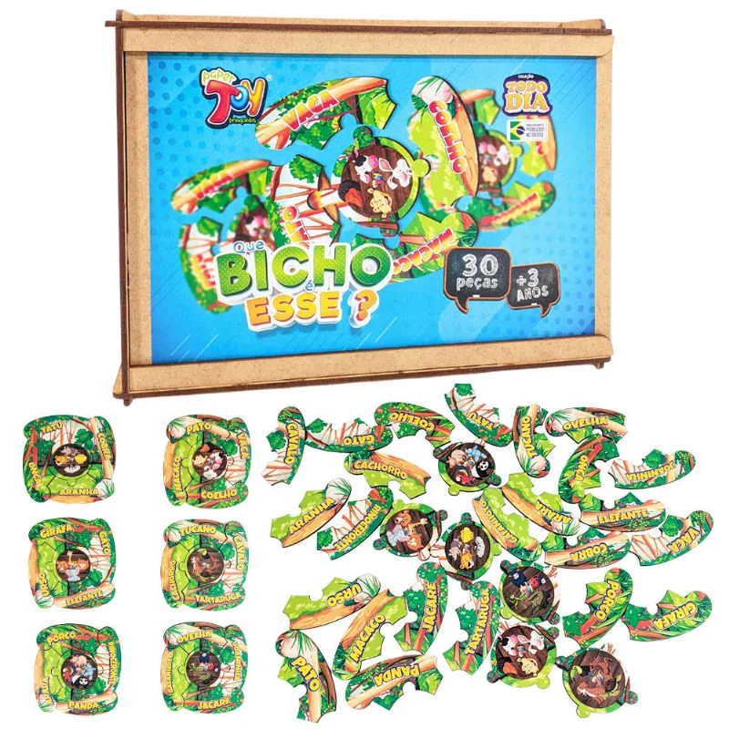 Brinquedo Quebra Cabeça Educativo Que Bicho É Esse Didático