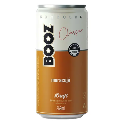 KOMBUCHA MARACUJÁ CLÁSSICO BOOZ DRAFT LATA 269ML - CLASSICO