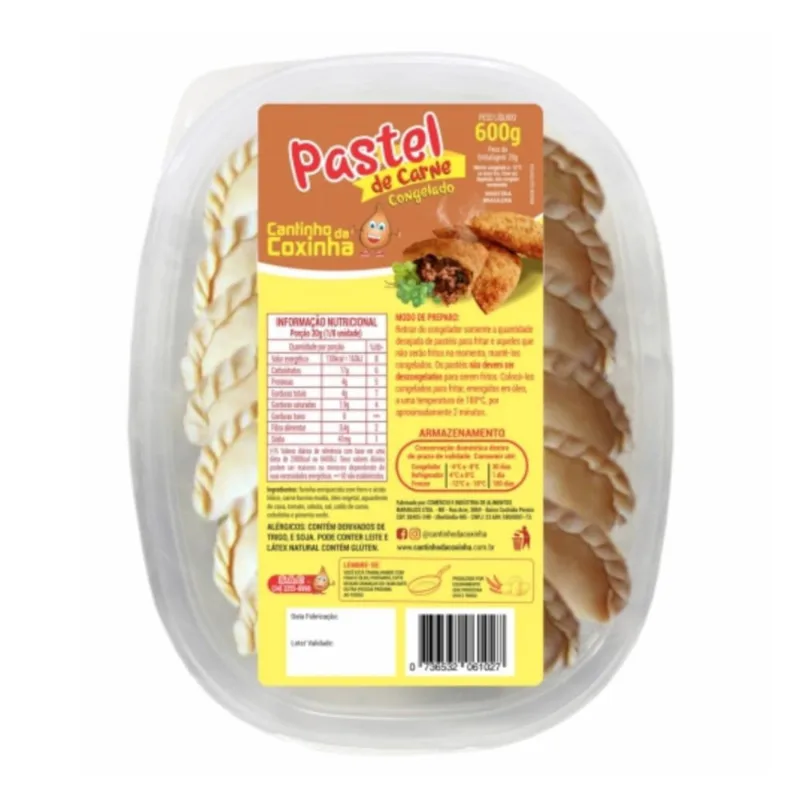 Pastel Cantinho da Coxinha Carne 600g