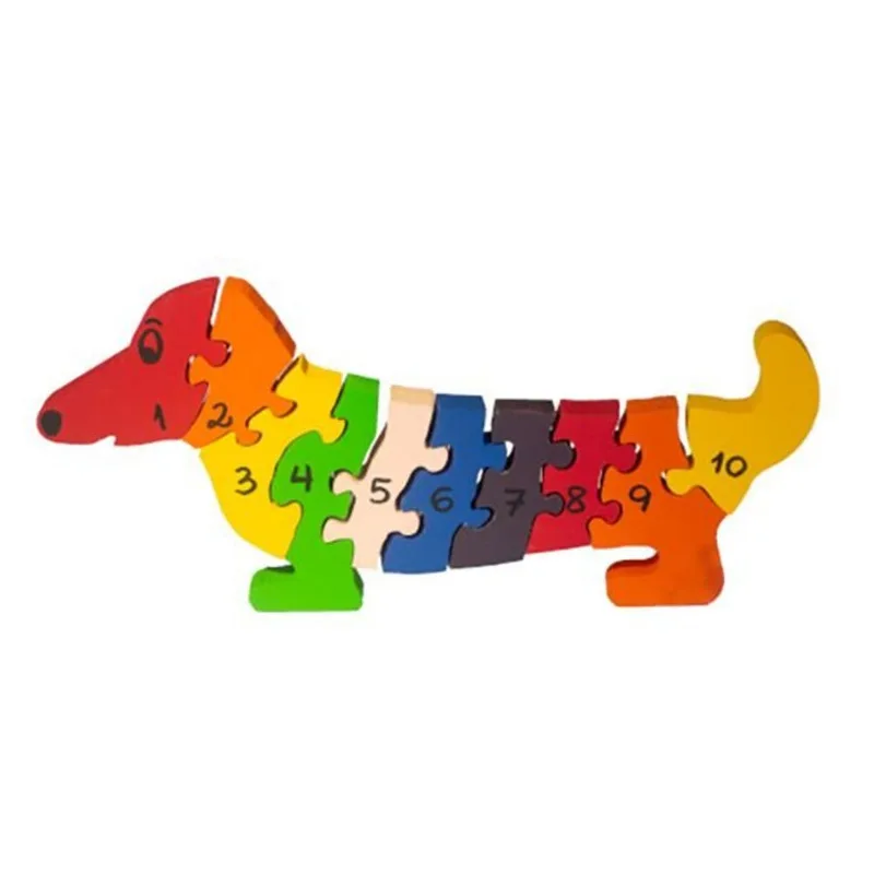 Quebra Cabeça Cachorro com Números - 1 a 10