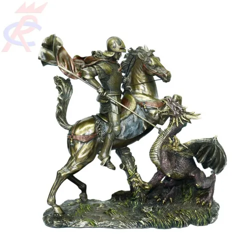Estatueta São Jorge Bronze Silk Garden - SILK GARDEN - Mercearia