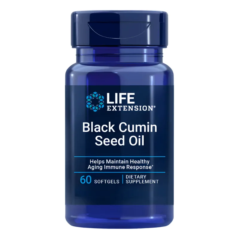 Black Cumin Seed Oil Óleo de Semente de Cominho Preto 60 Cápsulas Life Extension