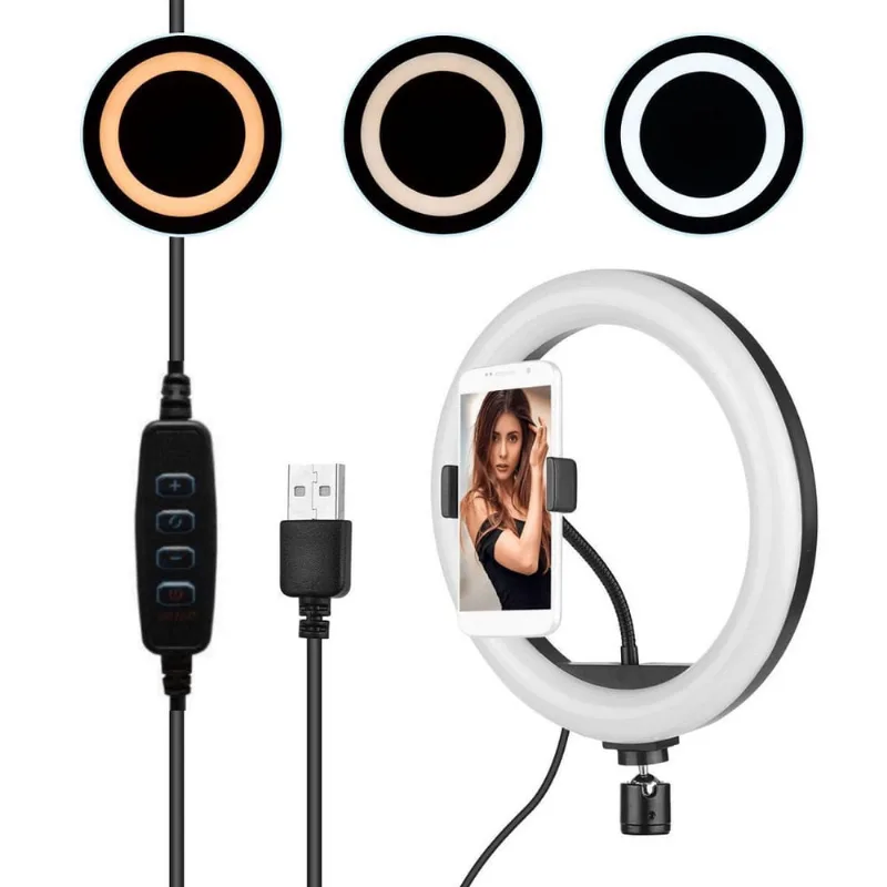 Iluminador Circular Led 320B Ring Light 12 / 30Cm 20W Plug