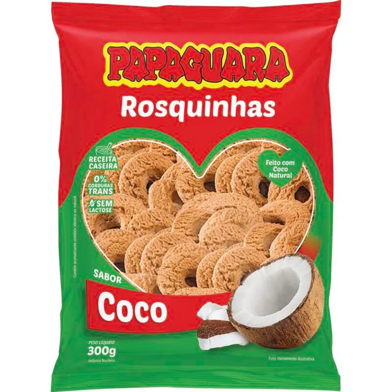 Biscoito Rosquinha Papaguara Coco 300g