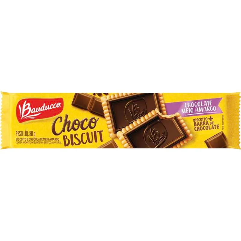 Biscoito Biscuit Bauducco Chocolate Meio Amargo 80g