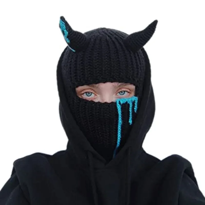 Não Há Devil Horn Balaclava Little Devil Hat Halloween