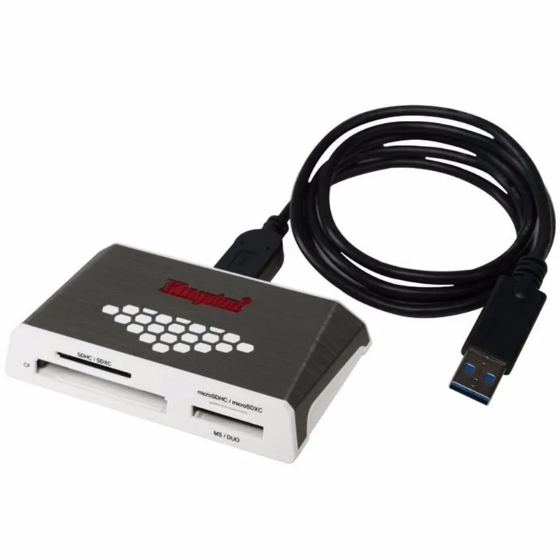 Leitor De Cartão Kingston USB 3.0 Hi-Speed Prata - FCR-HS4