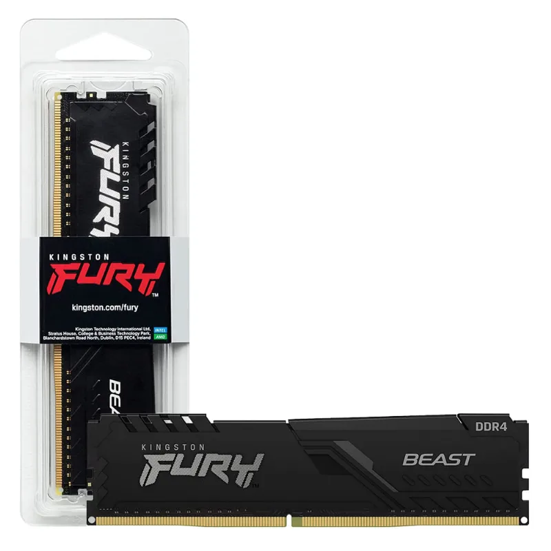 Memória Para Pc Kingston Fury Beast 16gb 3600mhz Ddr4 - Kf436c18bb/16 - 5466