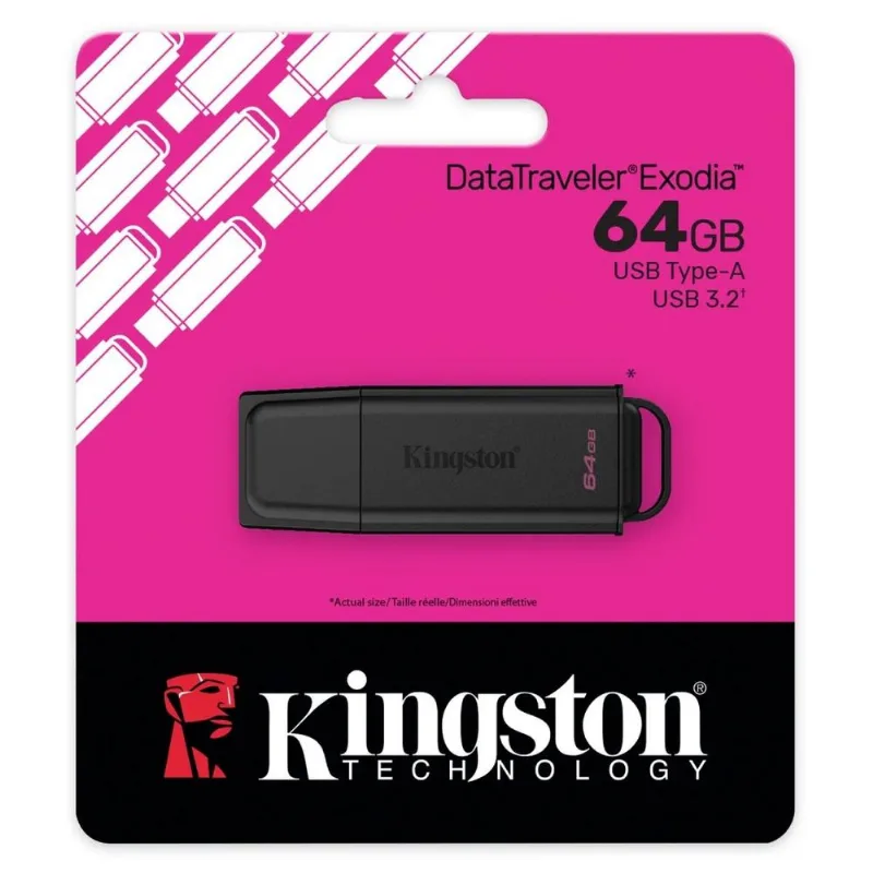 Pen Drive 64gb Kingston Datatraveler Exodia Usb 3.2 Preto Dtxg2/64gb