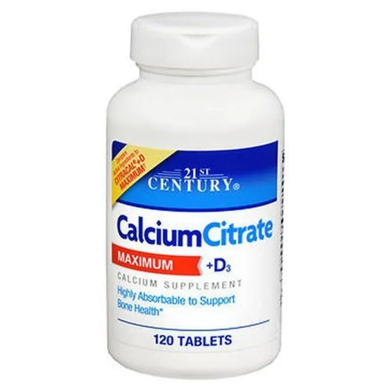 21st Century Citrato De Cálcio Máximo D3 Comprimidos 120 Tabs Por