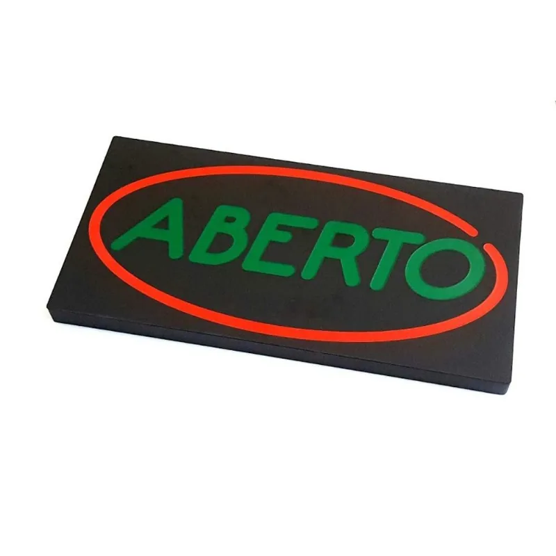 Letreiro luminoso Aberto Open Placa led Display