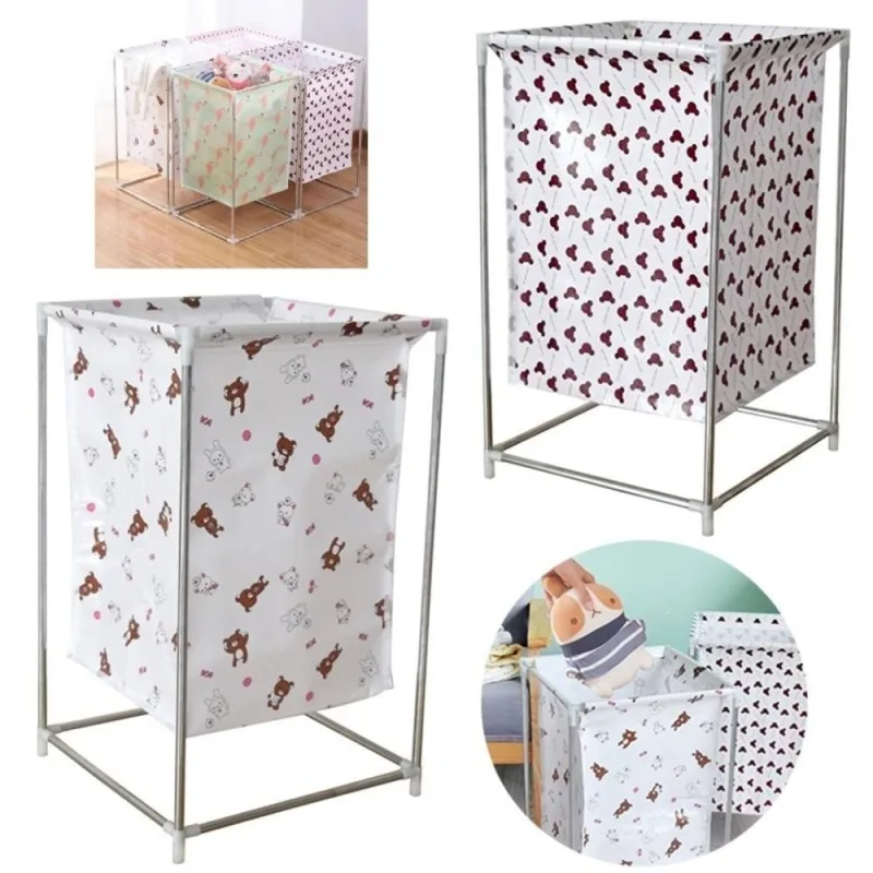 Cesto de Roupa Suja Inox com Estrutura de Aço 55CM - OUTRAS - Casa E Construção
