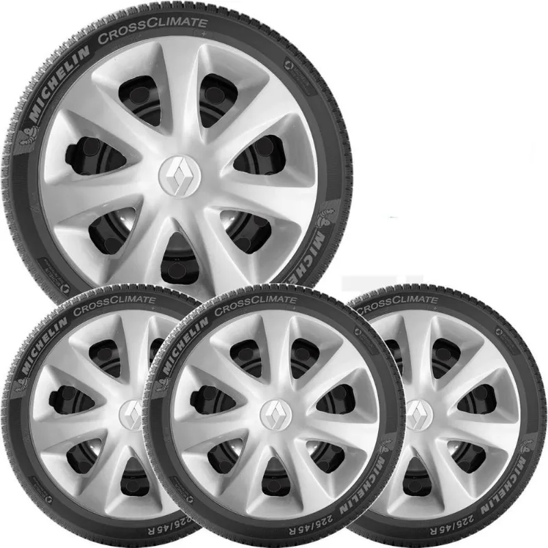 Kit 4x Calota Renault Clio Aro 13 Emblema Original