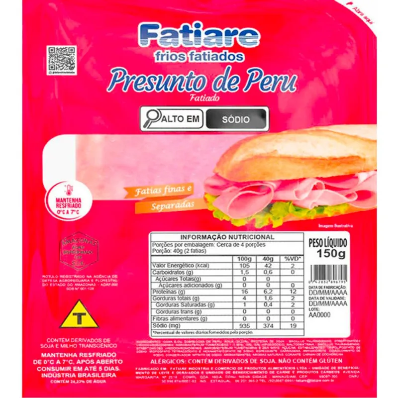 Presunto de Peru Fatiare Fatiado 150g