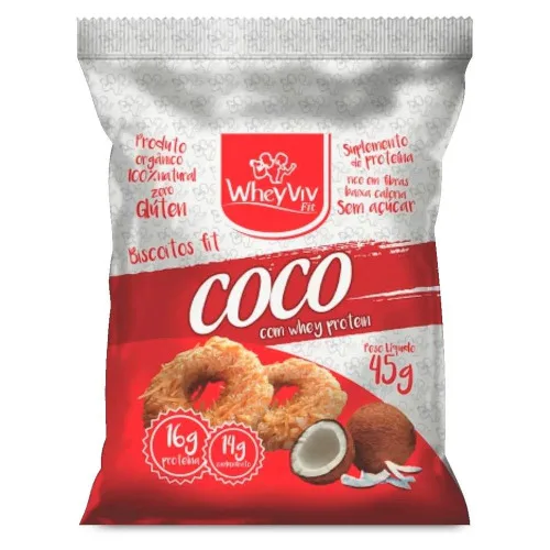 Bisc Whey Suplem Prot Coco 45g Vivi Fit - WHEY VIVI