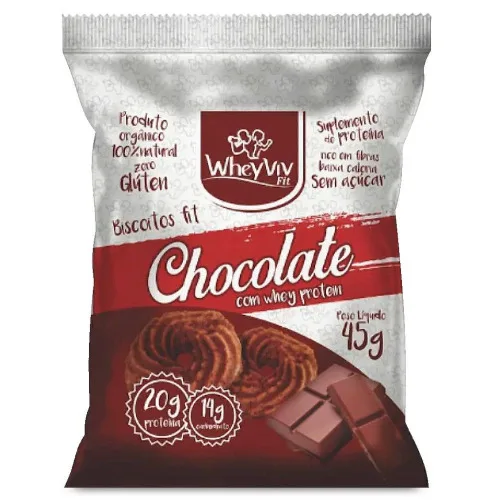 Biscoito De Chocolate 45g Whey Vivi - WHEY VIVI - Higiene E Beleza