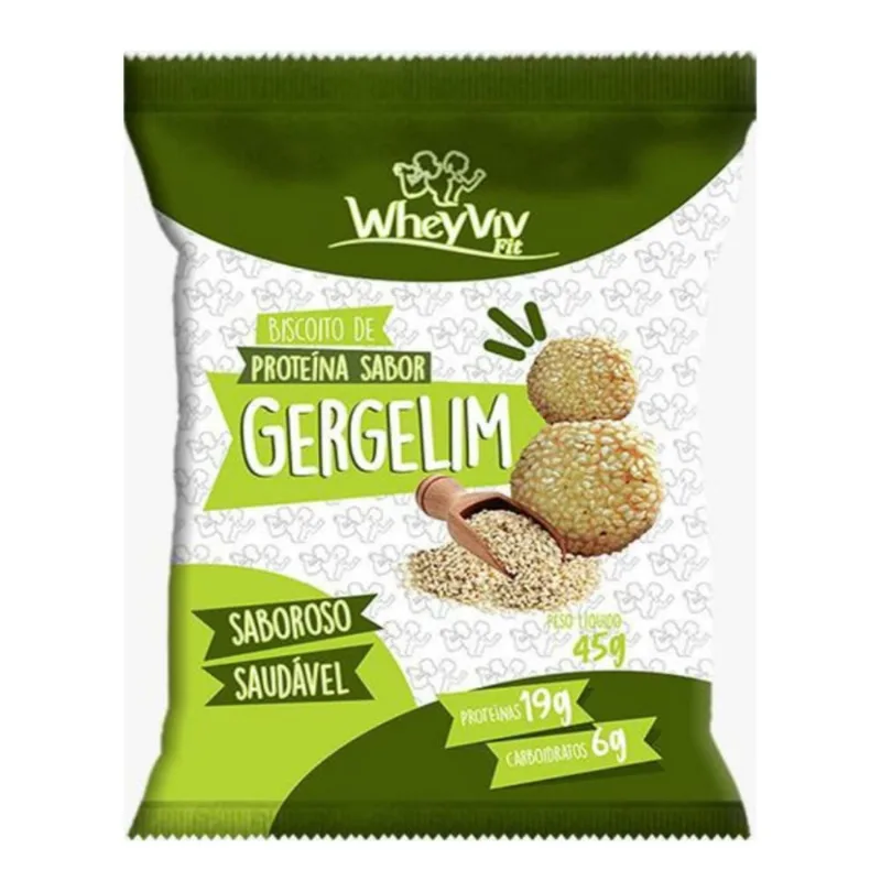 Biscoito de Proteína WheyViv Fit Sabor Gergelim 45g