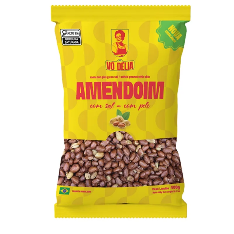 Amendoim Salg Vo Delia 400g Com Pele