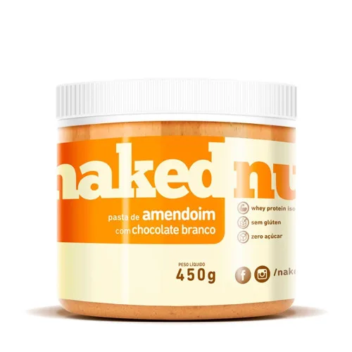 Pasta De Amendoim Com Chocolate Branco 450g Nakednuts - NAKED NUTS - Mercearia
