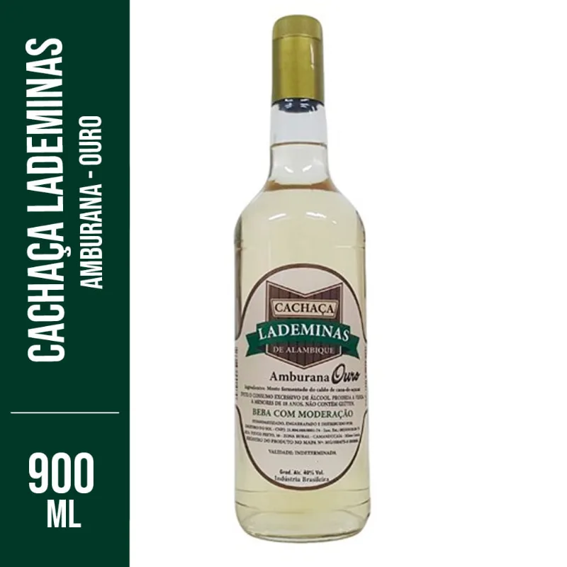 Cachaça Lademinas Ouro Amburana 900ml