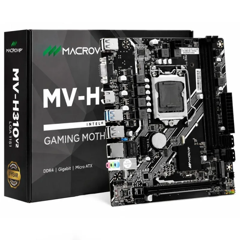 Placa Mãe MV-H310 com Socket LGA 1151 e DDR4 Até 32GB Macrovip - Macrovip - Agro