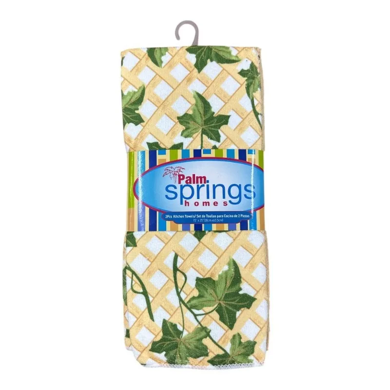 Jogo Guardanapos De Cozinha Palm Springs 2 Peças Folhas Verdes (MP)