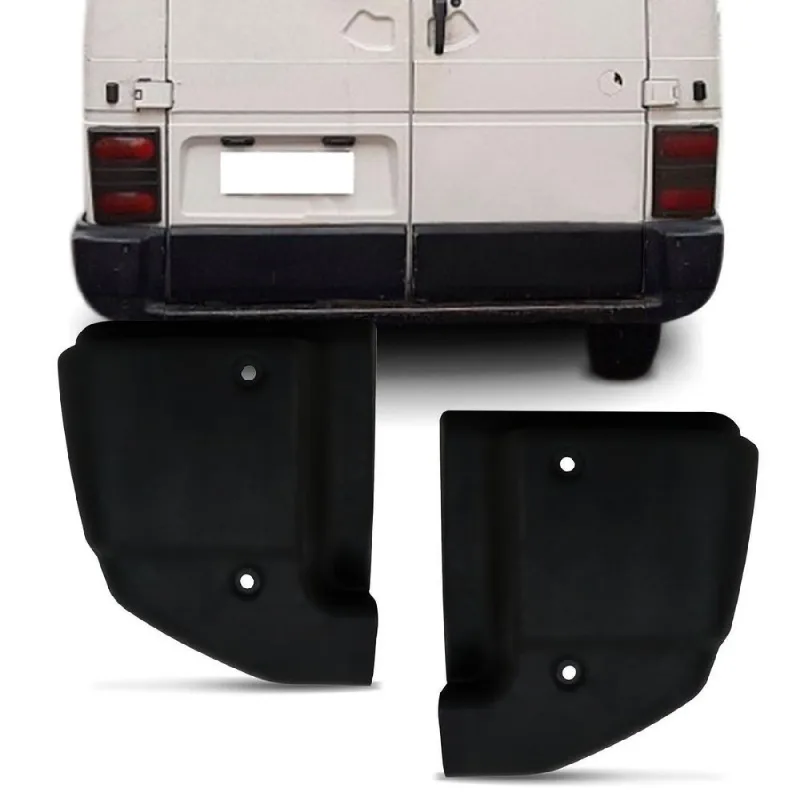 Ponteira Parachoque Traseiro Polaina Renault Trafic 92 93 94 95 96 97 98 99 00 01 02 Preto - Lado Direito Passageiro