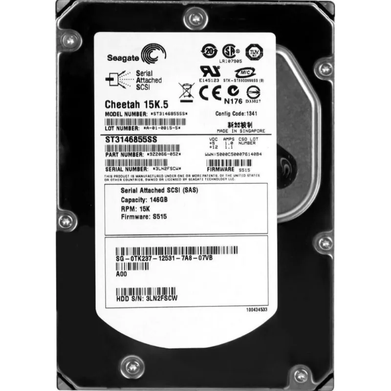 Hd Sas Dell 146gb 15k 3.5 0tk237 Tk237 St3146855ss Rec