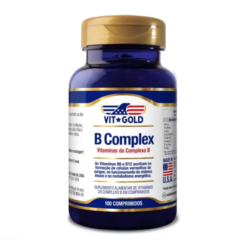 Complexo B Vitgold 100 Comprimidos - VIT GOLD - Saúde E Bem Estar