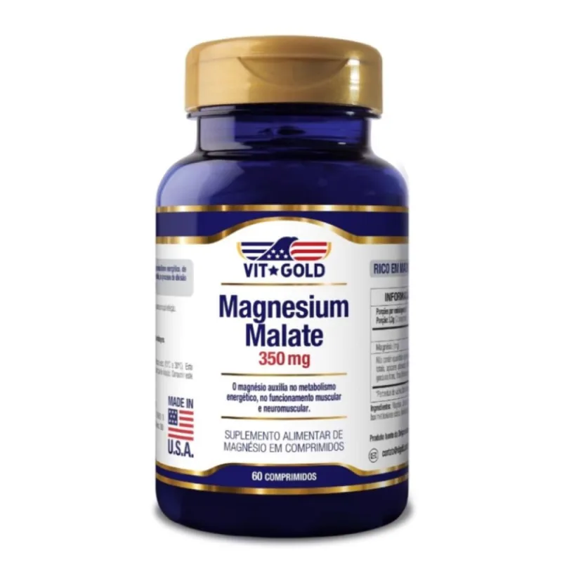Magnésio Dimalato 350mg Vitgold 60 Comprimidos - VIT GOLD - Saúde E Bem Estar
