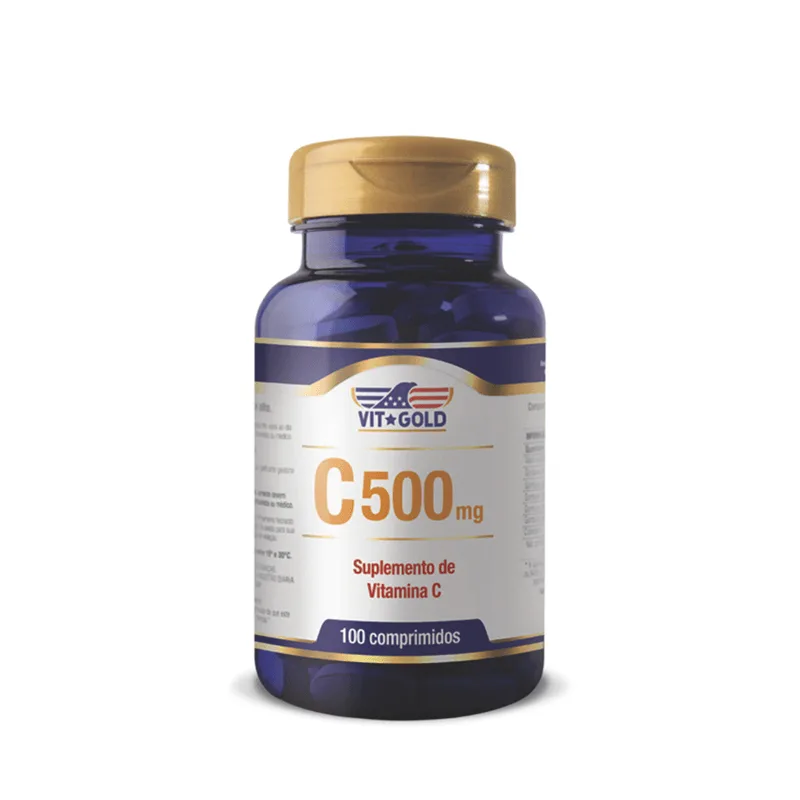 Vitamina C 500mg 100comp - Vitgold - Vit Gold - Suplementos