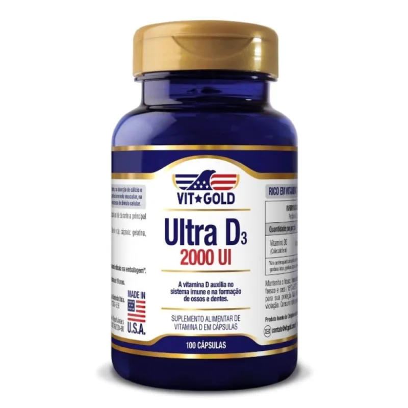 Vitamina Ultra D3 2000UI Vitgold 100 Cápsulas - VIT GOLD