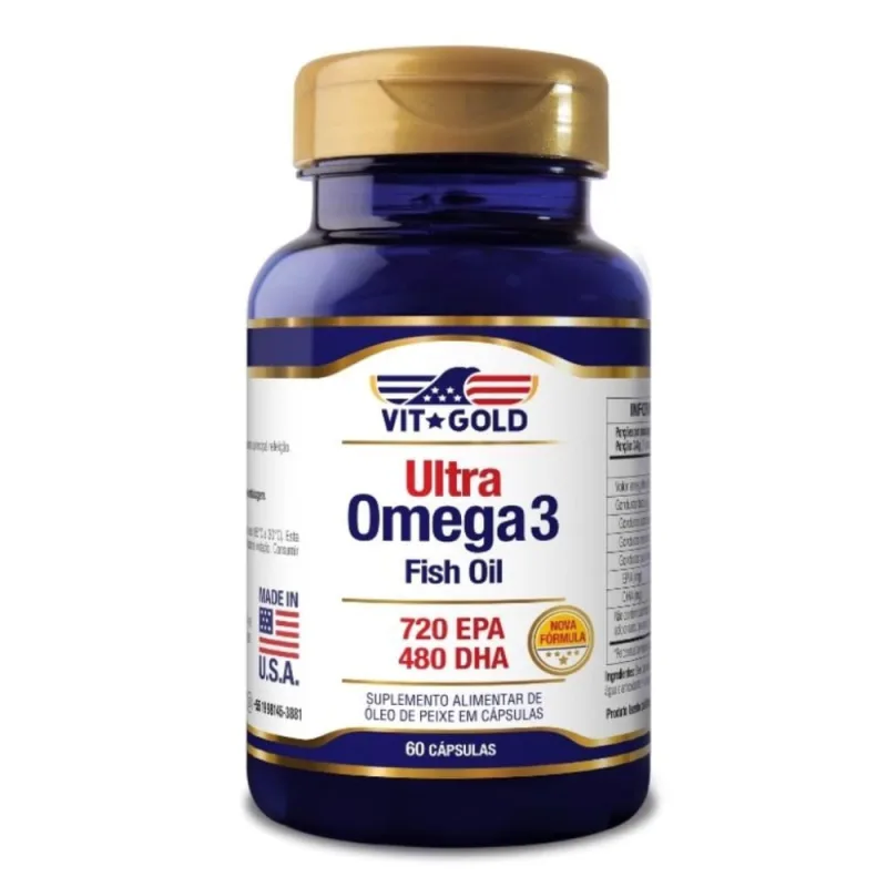 Suplemento Ultra Ômega 3 Fish Oil Vitgold 60 Cápsulas - VIT GOLD
