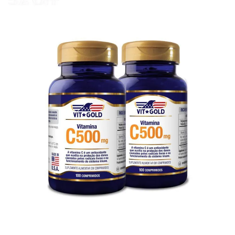 Vitamina C 500 Mg Vitgold Kit 2x 100 Comprimidos.