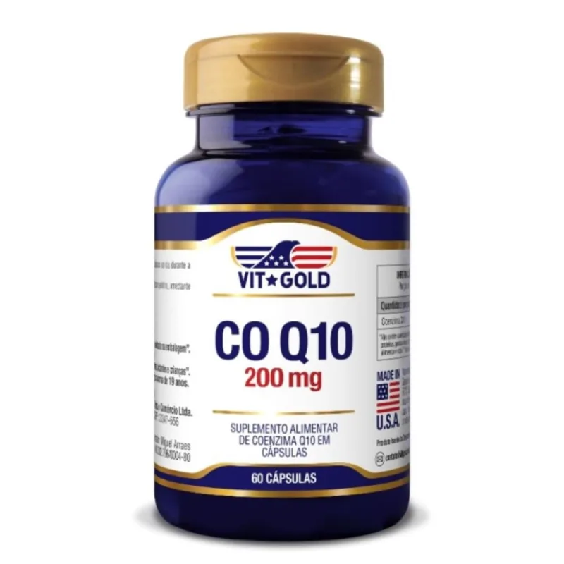 Coenzima Q10 200mg Vitgold 60 Cápsulas - VIT GOLD - Saúde E Bem Estar