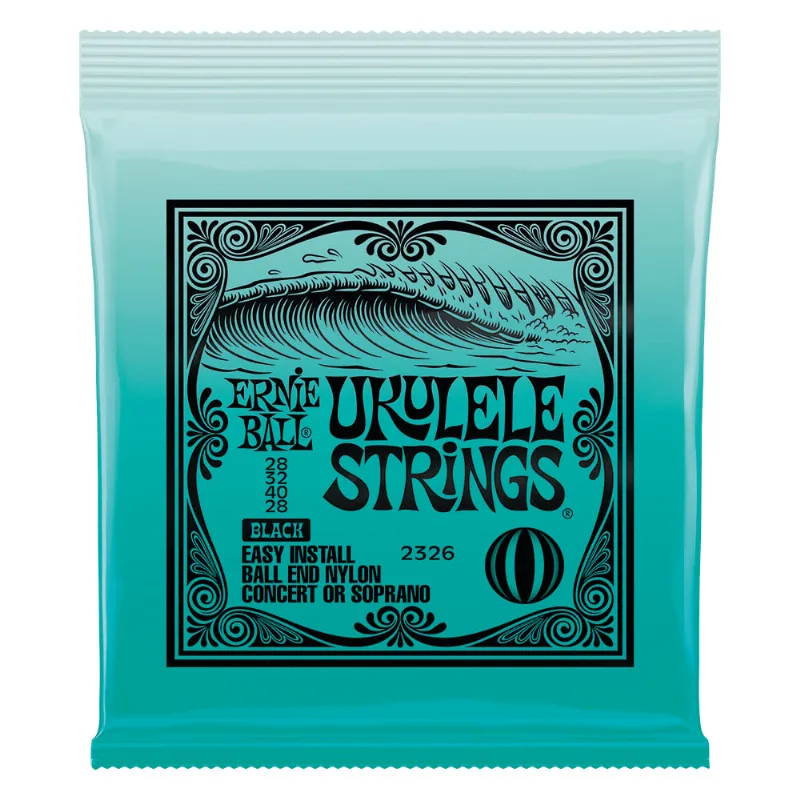 Corda Ernie Ball Concert/Soprano Ball-End Black para Ukulele