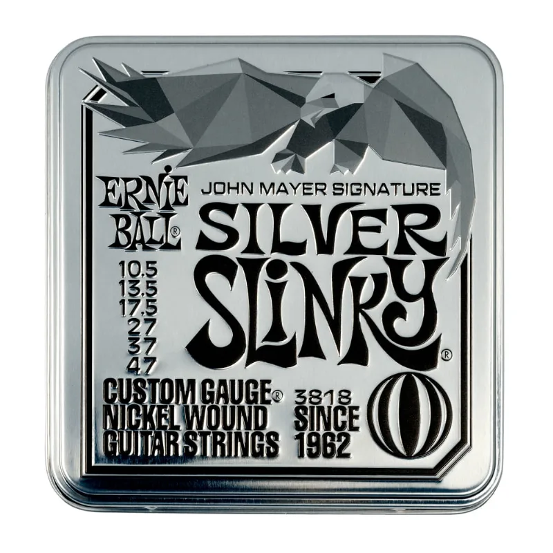 Corda Ernie Ball 010,5 Silver Slinky Níquel John Mayer P03818 Pack com 3 para Guitarra