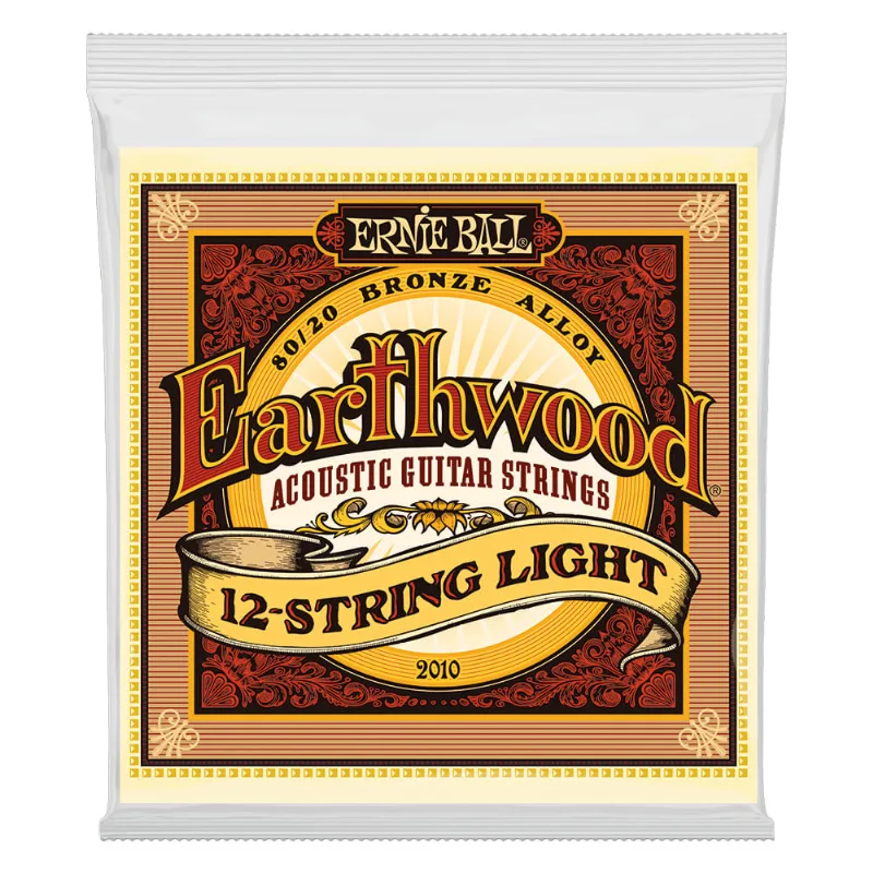 Corda Ernie Ball 009 Earthwood 80/20 Bronze para Violão Aço 12 Cordas
