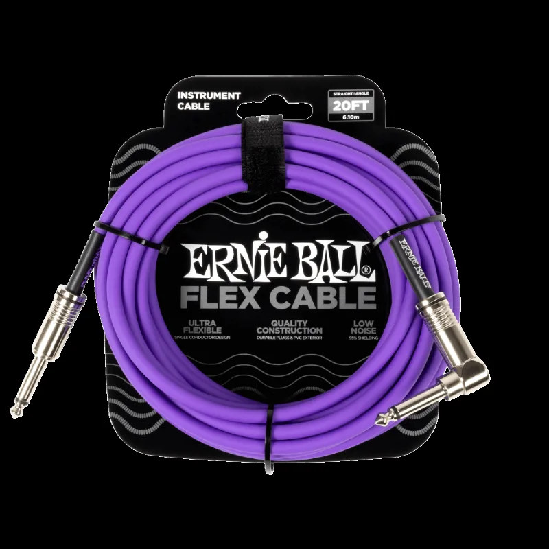 CABO P/ INSTRUMENTO 20 (6,08 METROS) RETO/ANGULADO ROXO FLEX P06466 ERNIE BALL