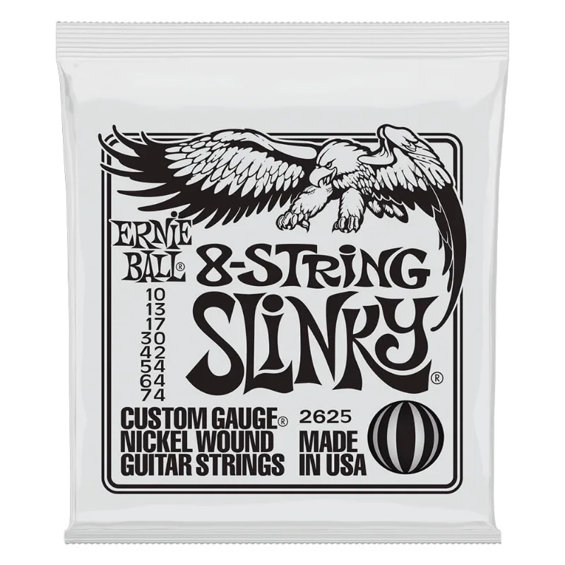 Corda Ernie Ball 010 Slinky Níquel para Guitarra 8 Cordas