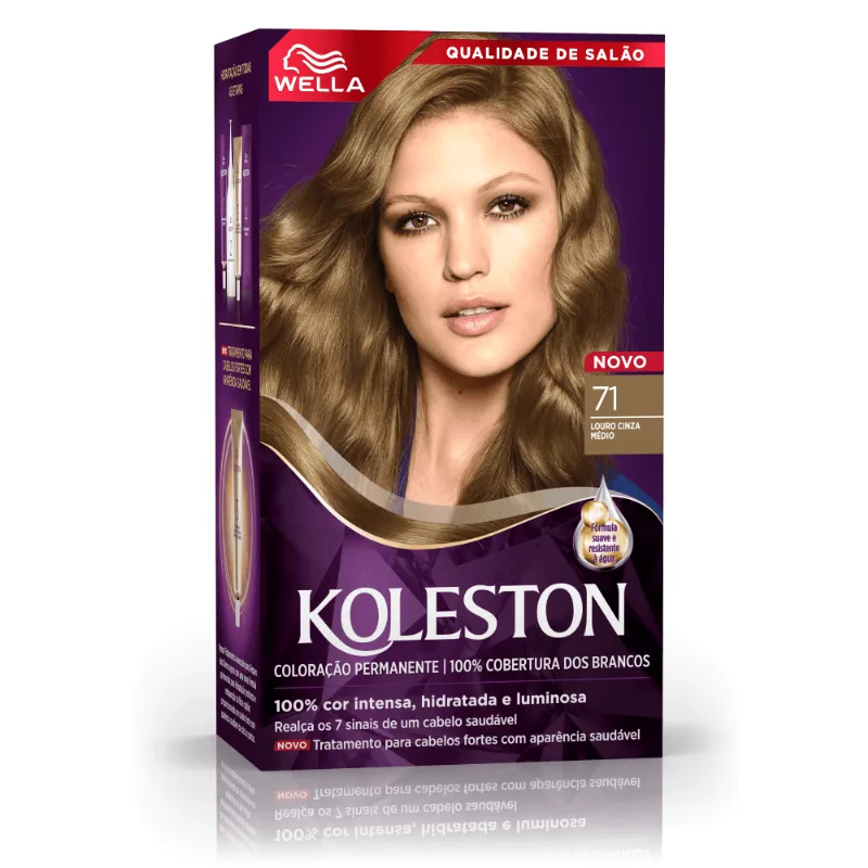 Kit Tintura Koleston Louro Cinza Médio 71