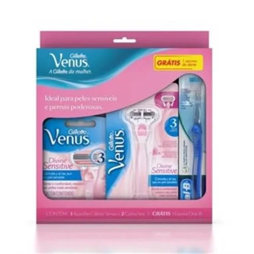 Aparelho Depilatório Gillette Venus 3 C/1 Divine 2 Carga Grátis Indicator Regular Unit - GILLETTE VENUS 3 - Higiene E Beleza