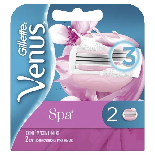 Carga Para Aparelho De Depilar Descartável Gillette Venus Spa 2 Unidades - GILLETTE - Higiene E Beleza
