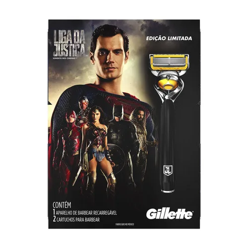 APARELHO DE BARBEAR GILLETTE PROSHIELD LIGA DA JUSTIÇA  2 CARGAS - GILLETTE