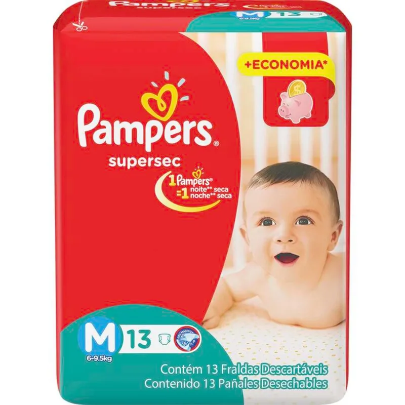 Fralda Descartável Pampers Supersec - P 13 un