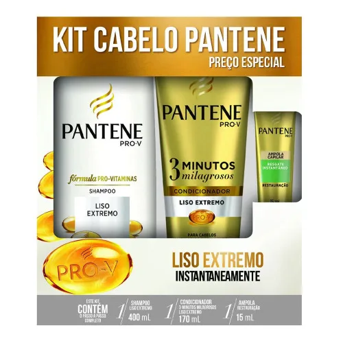 Kit Pantene Sh.400ml Cond.170ml Ampola Lis. - PANTENE - Higiene E Beleza